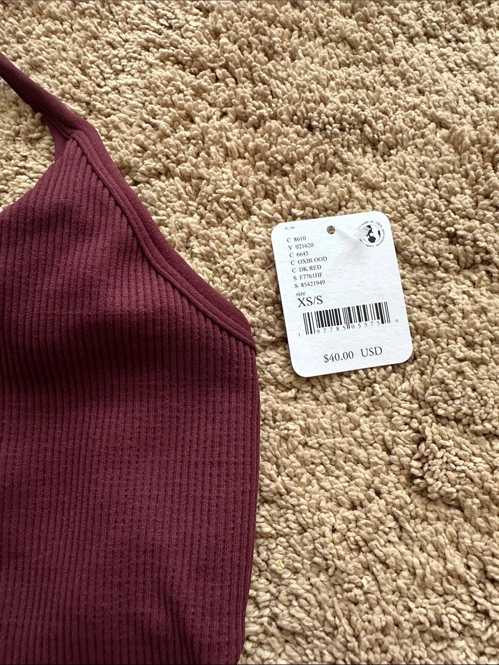 Free People Movement Ribbed Halter Bralette in Deep Plum - Picture 2 of 4